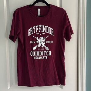 Bella Canvas Maroon Harry Potter Gryffidor Quidditch Tee Unisex Size Medium